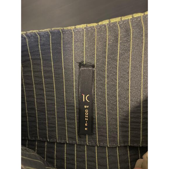IC by Connie K Jacket Womens Medium Olive Green Pleated Asymmetric Floral READ - Picture 3 of 6